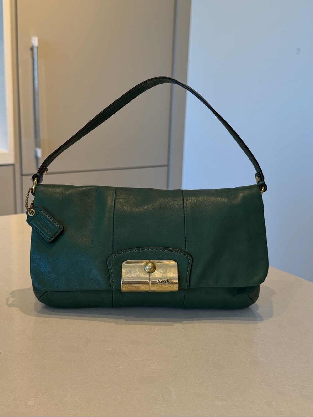 Coach Small Green Leather Shoulder Bag